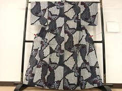 着物リメイク　有松鳴海絞りロールカラーフレアワンピ＊トートバッグ 着物リメイク 有松鳴海絞りフレアワンピ＊スヌード ＊トートバッグ3点