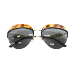 ジョルジオアルマーニ GIORGIO ARMANI サングラス 眼鏡 セミリム 金属フレーム べっ甲柄 ケース付き 59□18 140 ゴールドカラー 茶 ブラウン 黒 ブラック AR6061 /YTのサムネイル
