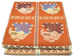 平和屋着物●六通柄　京袋帯　紬地　龍村平蔵柄　甲比丹孔雀　正絹　逸品　CABF8768hyのサムネイル