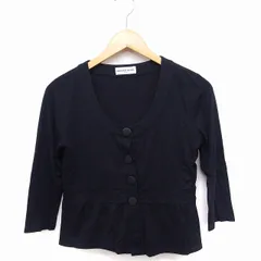 ジェラールダレル GERARD DAREL カーディガン Uネック 七分袖 ペプラム 無地 M ブラック 黒 /FT47のサムネイル