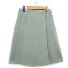 アーバンリサーチ サニーレーベル URBAN RESEARCH Sonny Label 台形 スカート 膝丈 起毛 無地 シンプル 飾りボタン タック F ミントグリーン 緑 /HT24のサムネイル
