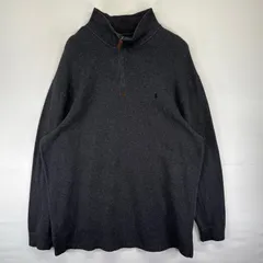 古着 ポロバイラルフローレン Polo by Ralph Lauren スウェット ハーフジップ ワンポイントロゴ 刺繍 2XLT  グレー系 無地 メンズのサムネイル