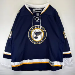 古着 リーボック Reebok 長袖シャツ NHL チームロゴ プルオーバー  ゲームシャツ ワッペン 大きいサイズ 4XL  ネイビー系 メンズのサムネイル