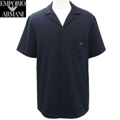 新品【エンポリオアルマーニ】イーグル刺繍ワッペン 半袖シャツ 紺 M(L) 新品【エンポリオアルマーニ】イーグル刺繍ワッペン 半袖シャツ 紺 M(L