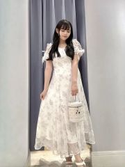花柄 フリル ロングワンピース ホワイト marun 4L - メルカリ
