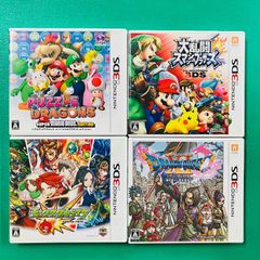 [4점 세트][1점 카드 있음] 3DS 퍼즐 & 드래곤즈 슈퍼 마리오 브라더스 에디션 대난투 스매쉬 브라더스 for Nintendo 3DS 몬스터 스트라이크 드래곤 퀘스트 XI 지나가는 시간을 찾아 닌텐도 닌텐도
