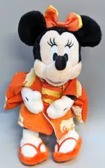 ディズニーストア プラッシュキーチェーン ミニー(着物/赤)