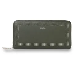 ジュエティ jouetie 財布 長財布 レディース ラウンドファスナー MICRO STUDS ROUND ZIP LONG WALLET JUT-80840W、D.グリーンのサムネイル