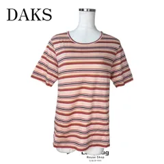 DAKS　ダックス　ラウンドネック　半袖カットソー　マルチボーダー　ピンク系　Mのサムネイル
