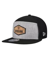ニューエラ メンズ アクセサリー 帽子 Tシャツ New Era Mens GrayBlack Pittsburgh Steelers Cork Split Panel 9FIFTY Trucker