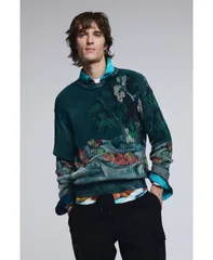 デジグアル メンズ アウター ニット・セーター Desigual Menstillife texture sweater Light blue ブルーのサムネイル