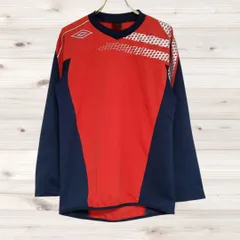 A1819 アンブロ UMBRO スポーツ トレーニングウェア(M) 赤 プリントロゴ ノーカラーのサムネイル