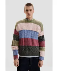 デジグアル メンズ アウター ニット・セーター Desigual Menstitch knit sweater Dark grey グレーのサムネイル