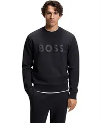 ヒューゴボス メンズ アウター パーカー・スウェット シャツ コットン ロゴ Hugo Boss MenstretchCottonalogo Sweatshirt Dark Blue ブルーのサムネイル