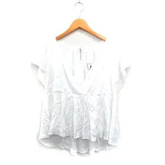 カリテ qualite タグ付き ブラウス シャツ カシュクール 半袖 シンプル ホワイト 白 /KT32のサムネイル