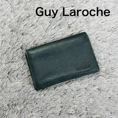 Guy Laroche ギラロッシュ 名刺入れ カードケース レザー グリーン 型押しロゴのサムネイル