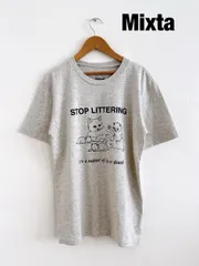 【2024年製】Mixta　ミクスタ　「別注」ショートスリーブプリントTシャツ　2024年製　F（フリー）　グレー　ネイビー　半袖　可愛い　送料込み　6467511のサムネイル