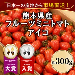 【市場直送！】熊本県産 アイコ ミニトマト 300g 野菜 青果 市場 フルーツ トマト とまと 訳あり トマト 大賞 受賞のサムネイル