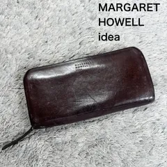 MARGARET HOWELL idea マーガレットハウエルアイデア 長財布 レザー ラウンドファスナー ダークブラウンのサムネイル