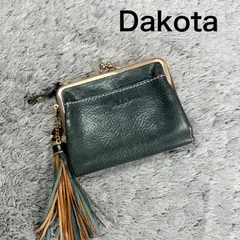 Dakota ダコタ 二つ折り財布 がま口 L字ファスナー レザー グリーン チャーム付きのサムネイル