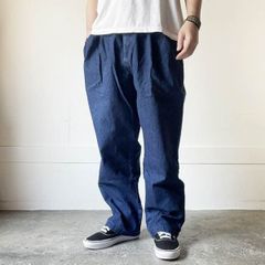 POST ダブルニーデニムイージーパンツ シンチバック 濃紺 日本製 L