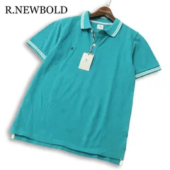 【新品 未使用】 R.NEWBOLD ポールスミス 春夏★ 半袖 鹿の子 ロゴ刺繍 ポロシャツ Sz.M メンズのサムネイル