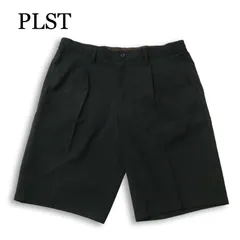 【新品 未使用】 PLST プラステ 春夏★ サマー トロピカル クロス ストレッチ ショート パンツ Sz.M メンズ 黒のサムネイル