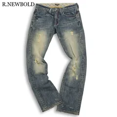 R.NEWBOLD ポールスミス 通年★ ダメージ加工 ストレート デニム パンツ ジーンズ Sz.L メンズのサムネイル