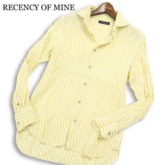 RECENCY OF MINE アバハウス 春夏★ 麻100％ リネン 長袖 ストライプ スリム シャツ 日本製 Sz.44 メンズのサムネイル