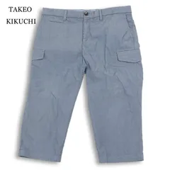 TAKEO KIKUCHI タケオキクチ 春夏★ シャンブレー カーゴ ハーフ クロップド パンツ 大きいサイズ Sz.4 メンズのサムネイル