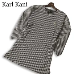 Karl Kani カールカナイ 春夏★ 七分袖 千鳥格子 ロゴ刺繍 Vネック カットソー Tシャツ 日本製 Sz.XXXL メンズのサムネイル