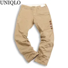 【新品 未使用】 UNIQLO ユニクロ 通年★ 【ヴィンテージレギュラーフィットチノ】 USED加工 パンツ  Sz.82×76 メンズ