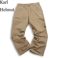 Karl Helmut カールヘルム 通年★ ワイド ストレッチ ロゴ刺繍 ワーク チノ パンツ 大きいサイズ Sz.XL メンズ ベージュのサムネイル