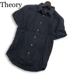 【美品】 Theory セオリー 春夏 麻★ 【ZACK-S/FRENCH2】 半袖 フレンチリネンBD シャツ 日本製 Sz.S メンズ 紺 ネイビーのサムネイル