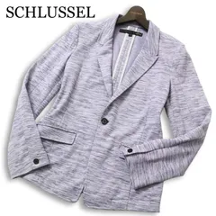 SCHLUSSEL シュリセル 通年★ メランジ アンコン スリム テーラード ジャケット Sz.2 メンズ ネイビーのサムネイル