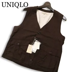 【新品 未使用】 UNIQLO ユニクロ 春夏★ リネン コットン ワーク ベスト Sz.S メンズのサムネイル