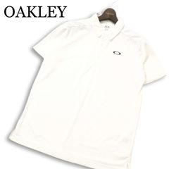 OAKLEY Spring/Summer Logo Short-Sleeve Button-Down Polo Shirt, Size L, Men's, White, Golf