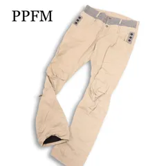 Y2K 00s★ PPFM ペイトンプレイス 立体裁断★ 2way チェック切替 ダブルウエスト ブーツカット カーゴ パンツ Sz.M メンズのサムネイル