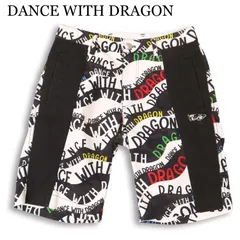 DANCE WITH DRAGON ダンスウィズドラゴン ゴルフ 春夏★ ロゴ総柄 切替 ハーフ ショート パンツ Sz.1 メンズのサムネイル