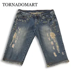 Y2K 00s★ TORNADOMART トルネードマート 春夏 デストロイ加工★ ハーフ ショート デニム パンツ ジーンズ Sz.M　メンズのサムネイル