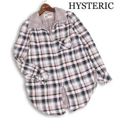 HYSTERIC GLAMOUR ヒステリックグラマー 通年 ワッペン♪ 長袖 ダブルガーゼ チェック シャツ ブルゾン Sz.F　レディースのサムネイル