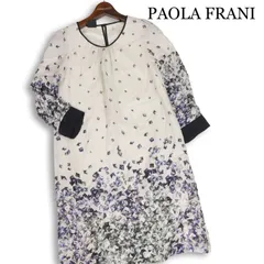 イタリア製★ PAOLA FRANI パオラフラーニ 春夏★ シルク100% 総柄 ワンピース Sz.36 レディースのサムネイル