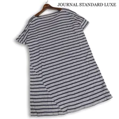 JOURNAL STANDARD LUXE ジャーナルスタンダード ラックス 春夏 半袖 ボーダー ワンピース Sz.F　レディース グレーのサムネイル
