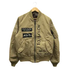 【中古】AVIREX MA-1 ジャケット サイズL 6122136 ベージュ[91]のサムネイル