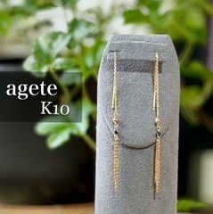 K18WG*バケットカットダイヤモンドフックピアス*ホワイトゴールド
