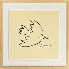 ピカソpicasso、鳥籠、希少画集画、新品高級額、額装付、状態良好