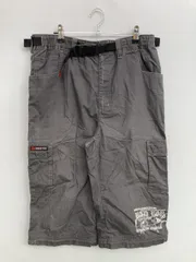 BAD BOY バッドボーイ カーゴパンツ L グレー ハーフ・ひざ丈 コットン 無地 ブランドロゴ ワイド・ルーズ レギュラー ウエストゴム・紐 メンズのサムネイル