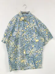 Local Motion シャツ/ブラウス M スカイブルー コットン 花柄・ボタニカル柄 ミドル丈 半袖 レギュラーカラー メンズのサムネイル