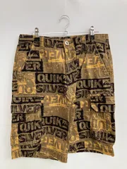 QUIKSILVER クイックシルバー カーゴパンツ 28 ブラウン ハーフ・ひざ丈 コットン ショート・ひざ上丈 ブランドロゴ その他総柄 スタンダード ストレート レギュラー メンズのサムネイル