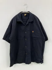 HANG TEN ハングテン シャツ/ブラウス LL ネイビー リネン・麻 コットン 無地 ワンポイント ミドル丈 半袖 オープンカラー メンズのサムネイル
